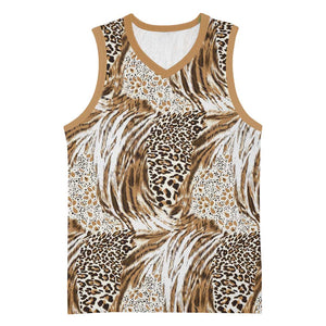 African Wild Animal Skins Basketball Jersey Leopard Pattern - African Pride