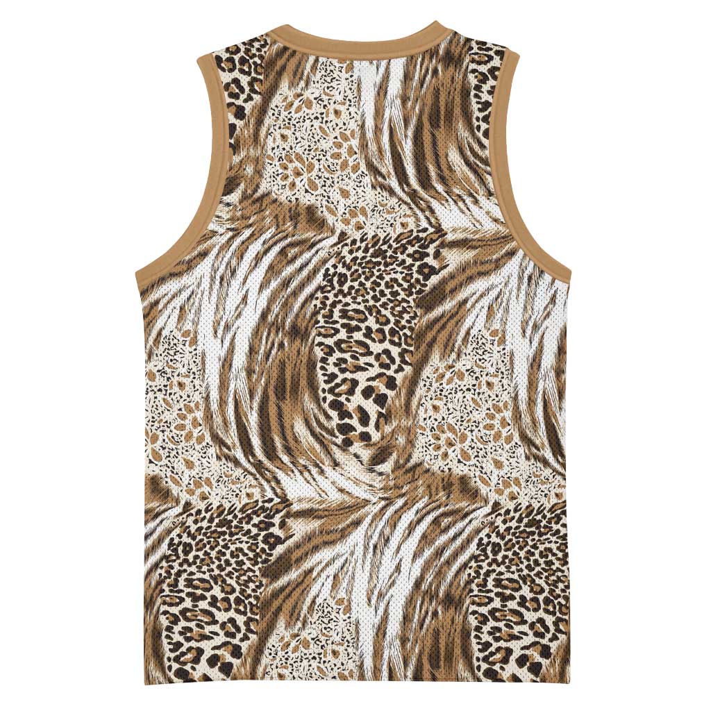 African Wild Animal Skins Basketball Jersey Leopard Pattern - African Pride