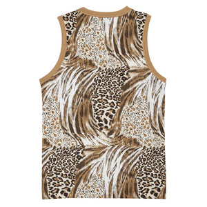 African Wild Animal Skins Basketball Jersey Leopard Pattern - African Pride