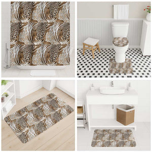 African Wild Animal Skins Bathroom Set Leopard Pattern