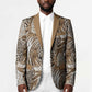 African Wild Animal Skins Blazer Leopard Pattern