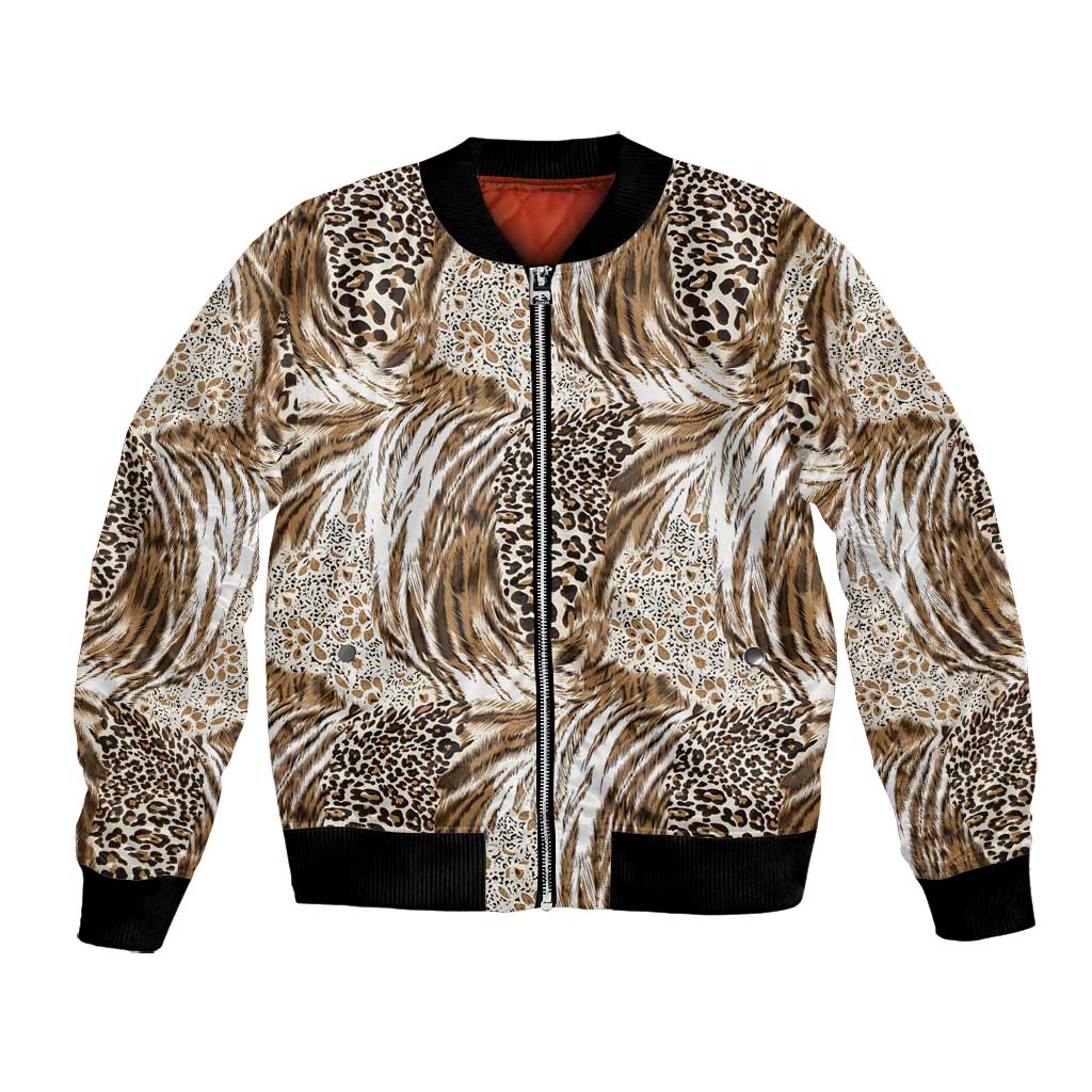 African Wild Animal Skins Bomber Jacket Leopard Pattern - African Pride