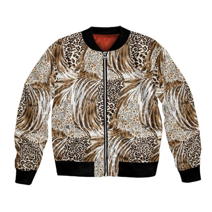 African Wild Animal Skins Bomber Jacket Leopard Pattern - African Pride