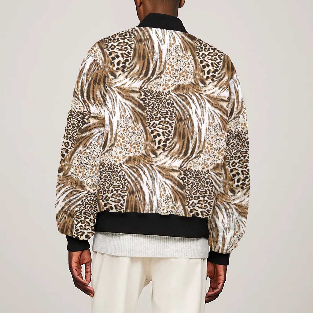 African Wild Animal Skins Bomber Jacket Leopard Pattern - African Pride