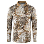 African Wild Animal Skins Button Sweatshirt Leopard Pattern
