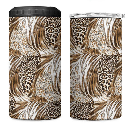 African Wild Animal Skins 4 in 1 Can Cooler Tumbler Leopard Pattern - African Pride
