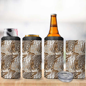African Wild Animal Skins 4 in 1 Can Cooler Tumbler Leopard Pattern - African Pride