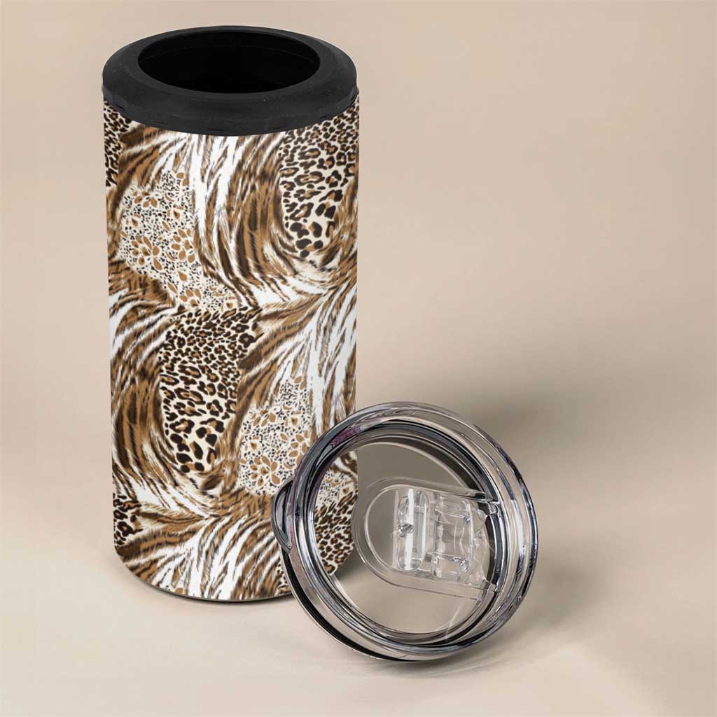 African Wild Animal Skins 4 in 1 Can Cooler Tumbler Leopard Pattern - African Pride