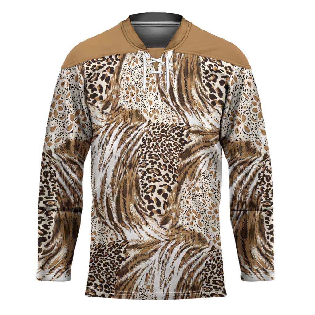 African Wild Animal Skins Hockey Jersey Leopard Pattern