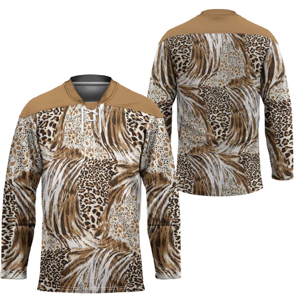 African Wild Animal Skins Hockey Jersey Leopard Pattern