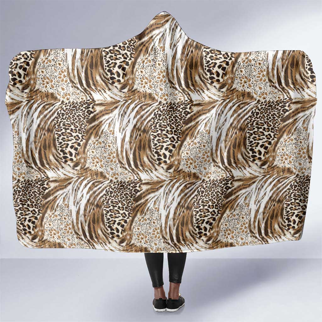 African Wild Animal Skins Hooded Blanket Leopard Pattern - African Pride