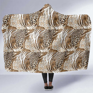 African Wild Animal Skins Hooded Blanket Leopard Pattern - African Pride