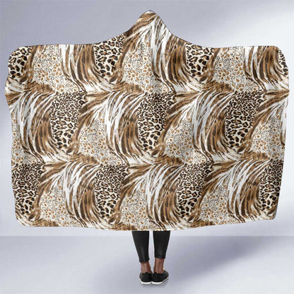 African Wild Animal Skins Hooded Blanket Leopard Pattern - African Pride