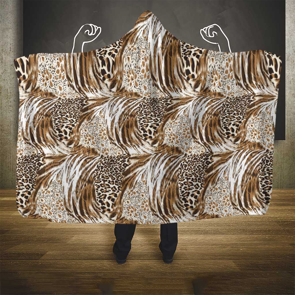 African Wild Animal Skins Hooded Blanket Leopard Pattern - African Pride