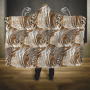 African Wild Animal Skins Hooded Blanket Leopard Pattern - African Pride