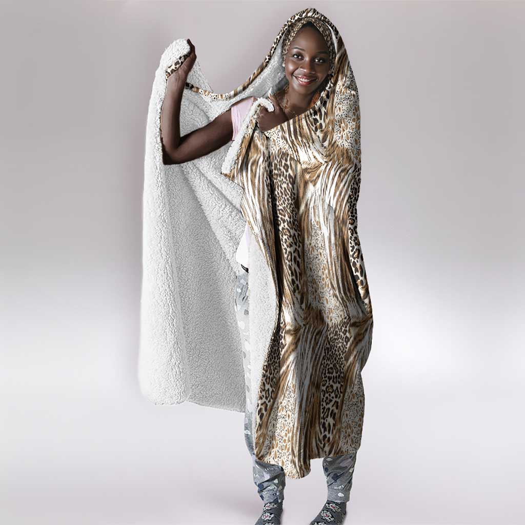 African Wild Animal Skins Hooded Blanket Leopard Pattern - African Pride