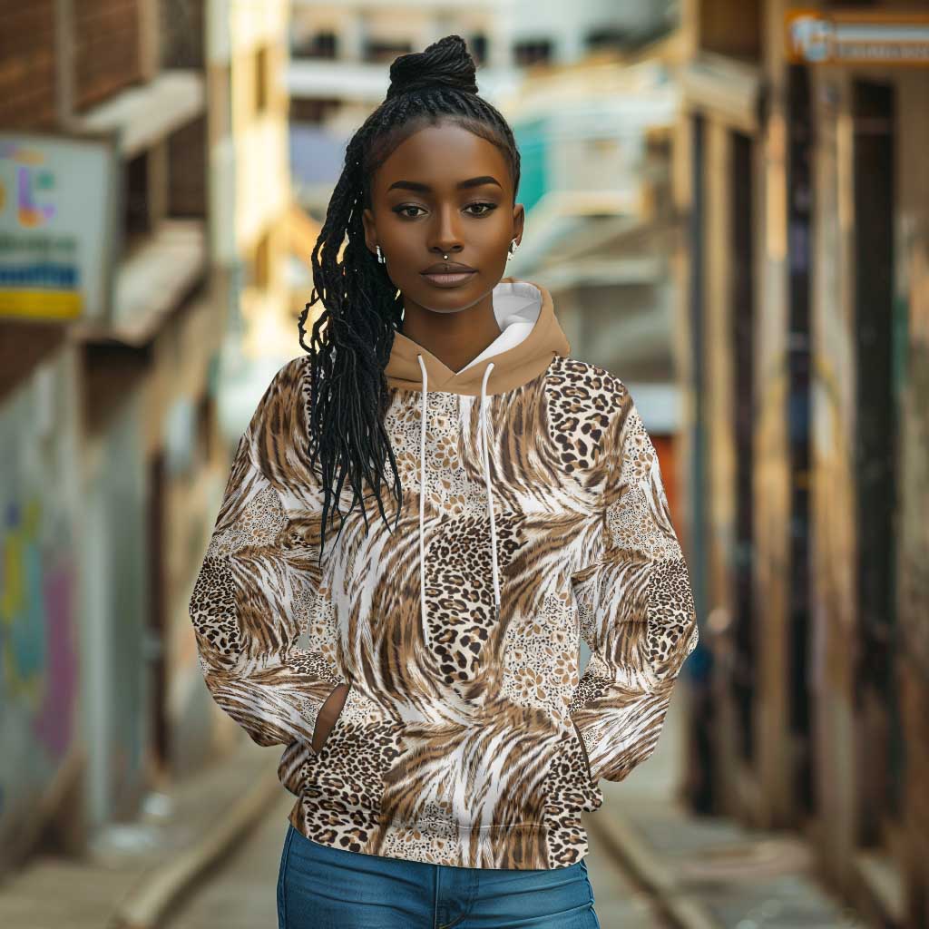 African Wild Animal Skins Hoodie Leopard Pattern - African Pride