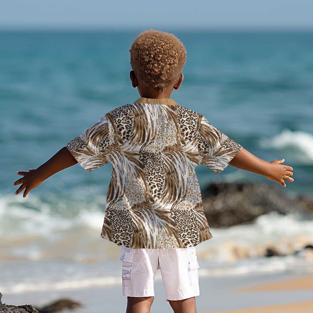 African Wild Animal Skins Kid Hawaiian Shirt Leopard Pattern - African Pride