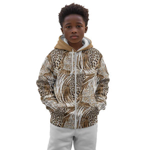 African Wild Animal Skins Kid Hoodie Leopard Pattern - African Pride