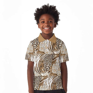 African Wild Animal Skins Kid Polo Shirt Leopard Pattern - African Pride