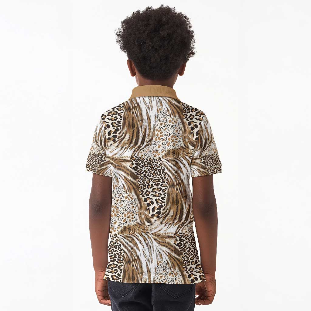 African Wild Animal Skins Kid Polo Shirt Leopard Pattern - African Pride