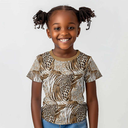 African Wild Animal Skins Kid T shirt Leopard Pattern - African Pride