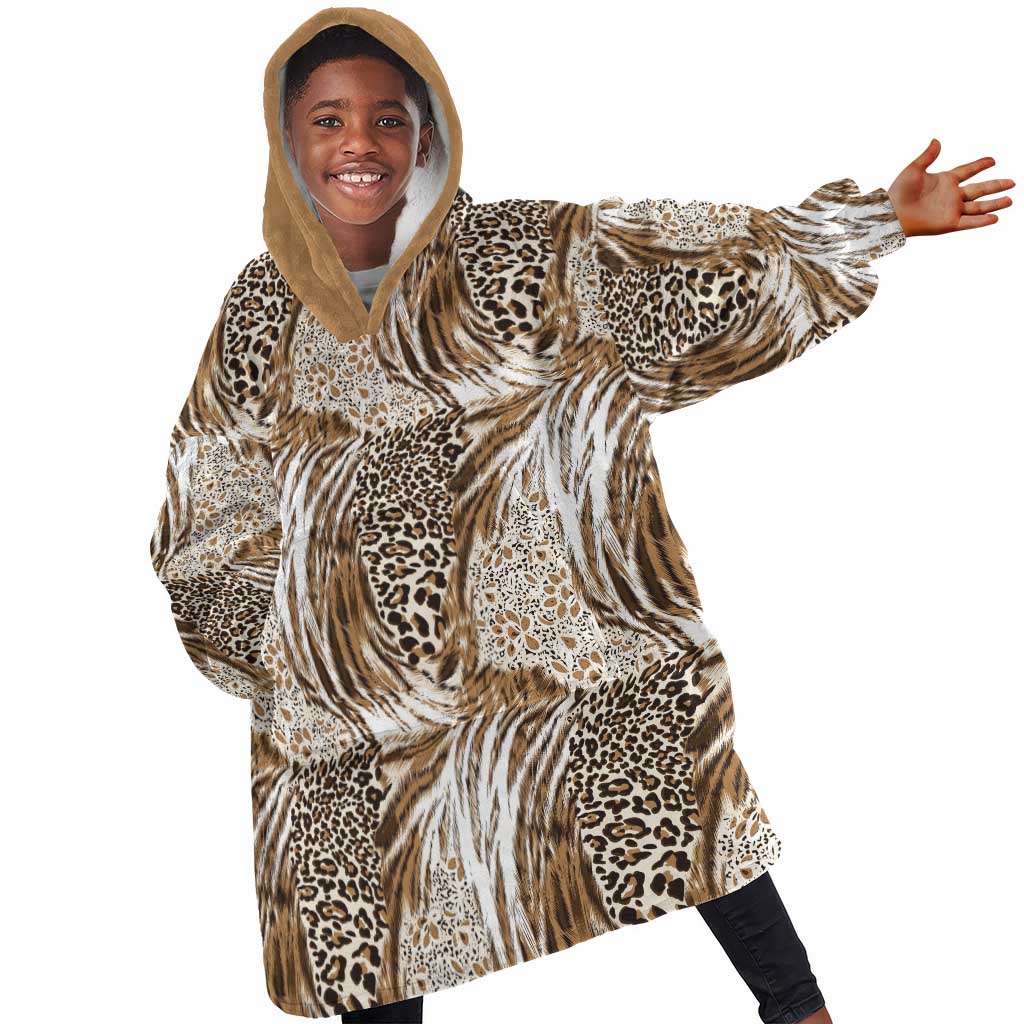 African Wild Animal Skins Kid Wearable Blanket Hoodie Leopard Pattern - African Pride