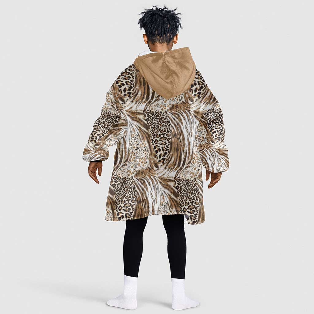 African Wild Animal Skins Kid Wearable Blanket Hoodie Leopard Pattern - African Pride