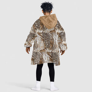 African Wild Animal Skins Kid Wearable Blanket Hoodie Leopard Pattern - African Pride