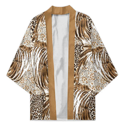 African Wild Animal Skins Kimono Leopard Pattern