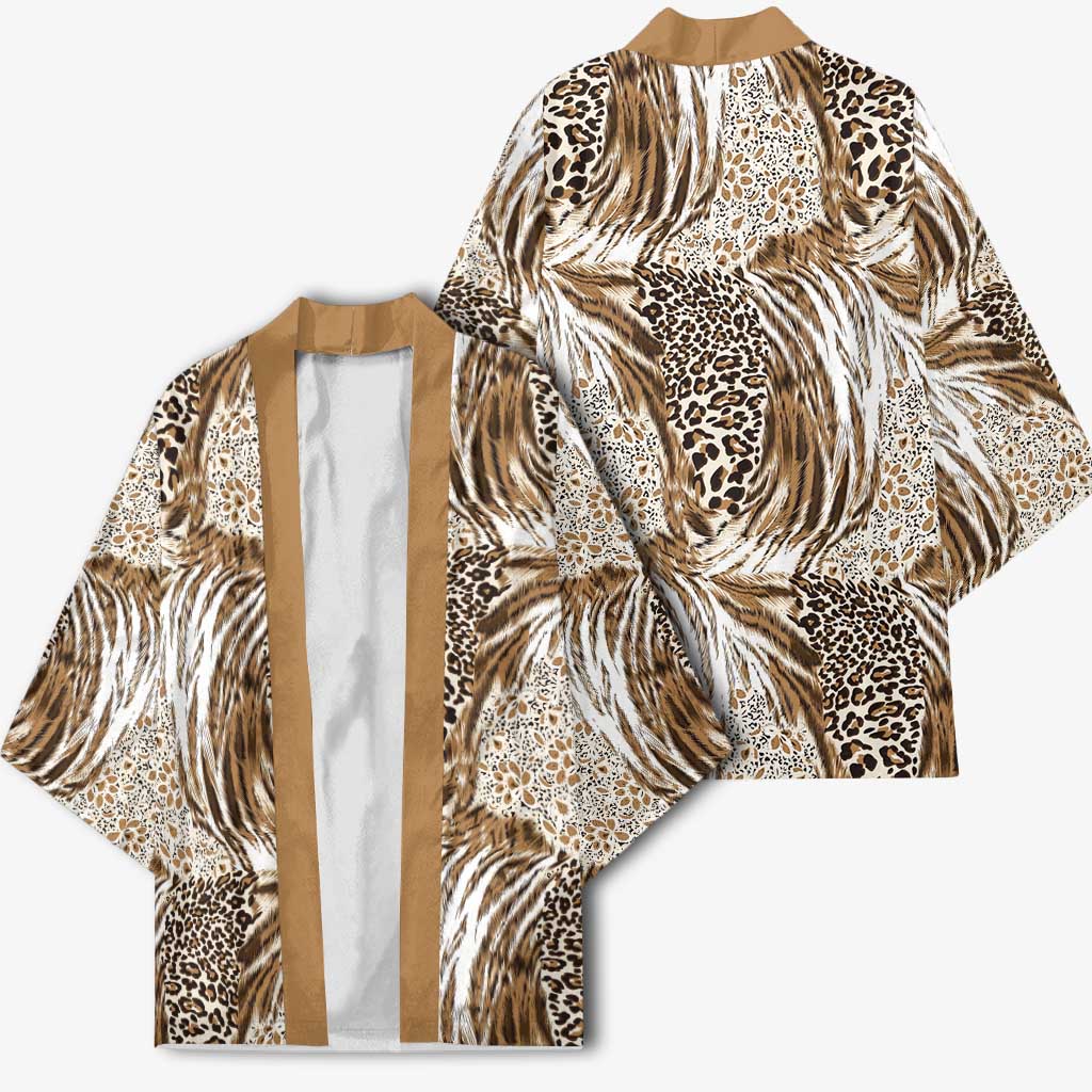 African Wild Animal Skins Kimono Leopard Pattern