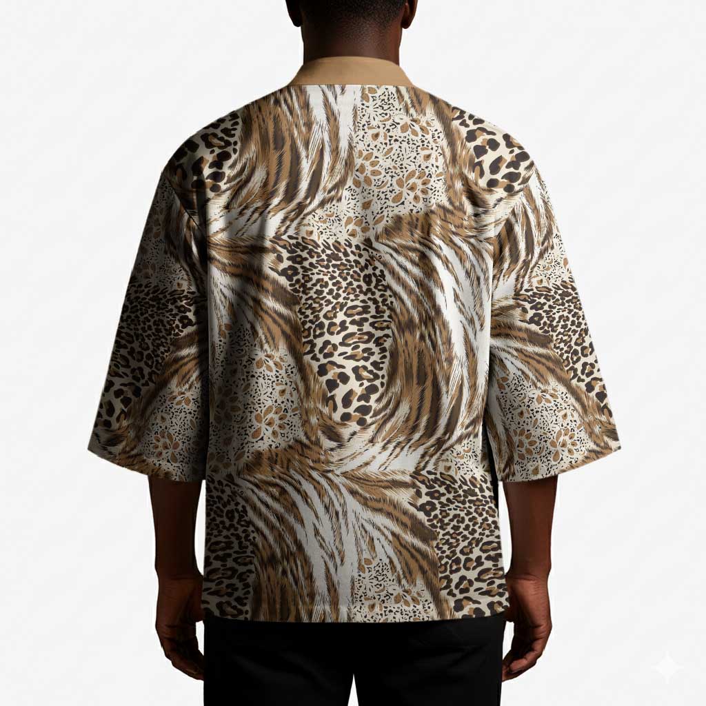 African Wild Animal Skins Kimono Leopard Pattern