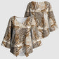 African Wild Animal Skins Kimono Sleeve Blouse Leopard Pattern