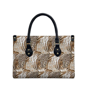 African Wild Animal Skins Leather Bag Leopard Pattern