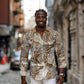 African Wild Animal Skins Long Sleeve Button Shirt Leopard Pattern - African Pride