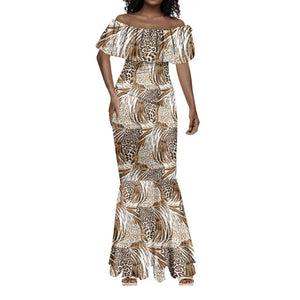 African Wild Animal Skins Mermaid Dress Leopard Pattern - African Pride