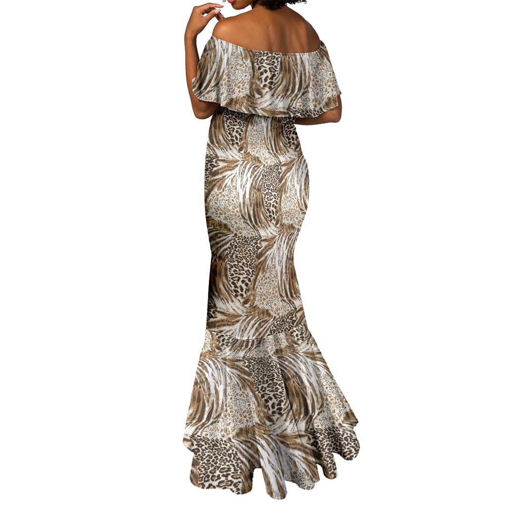 African Wild Animal Skins Mermaid Dress Leopard Pattern - African Pride