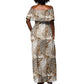 African Wild Animal Skins Off Shoulder Maxi Dress Leopard Pattern - African Pride