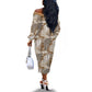 African Wild Animal Skins Off The Shoulder Long Sleeve Dress Leopard Pattern - African Pride