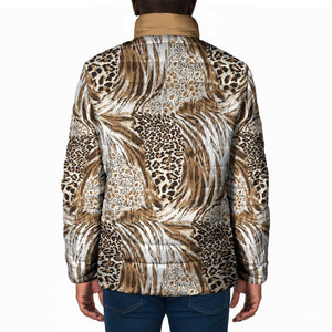 African Wild Animal Skins Padded Jacket Leopard Pattern