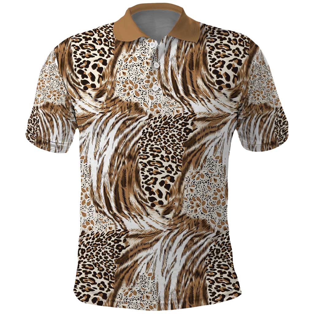 African Wild Animal Skins Polo Shirt Leopard Pattern - African Pride