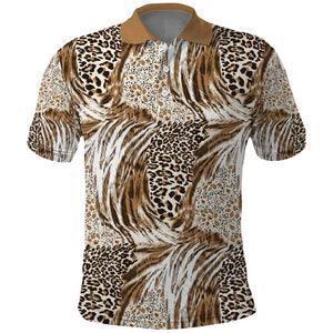 African Wild Animal Skins Polo Shirt Leopard Pattern - African Pride