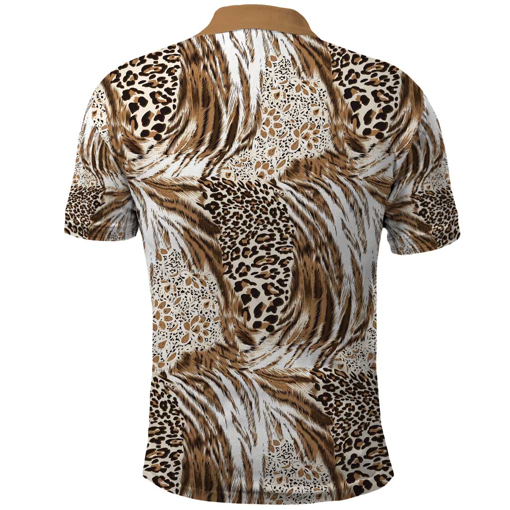 African Wild Animal Skins Polo Shirt Leopard Pattern - African Pride