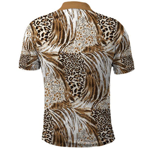 African Wild Animal Skins Polo Shirt Leopard Pattern - African Pride