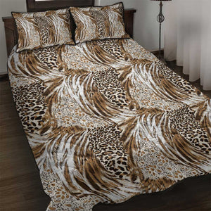 African Wild Animal Skins Quilt Bed Set Leopard Pattern - African Pride