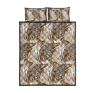 African Wild Animal Skins Quilt Bed Set Leopard Pattern - African Pride