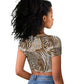 African Wild Animal Skins Raglan Cropped T shirt Leopard Pattern - African Pride