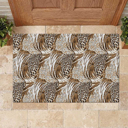 African Wild Animal Skins Rubber Doormat Leopard Pattern - African Pride