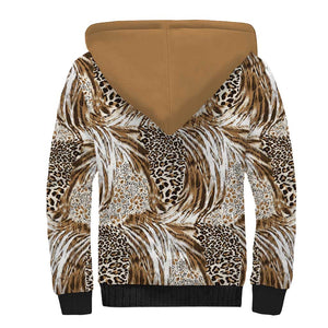 African Wild Animal Skins Sherpa Hoodie Leopard Pattern - African Pride