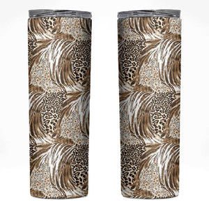 African Wild Animal Skins Skinny Tumbler Leopard Pattern - African Pride